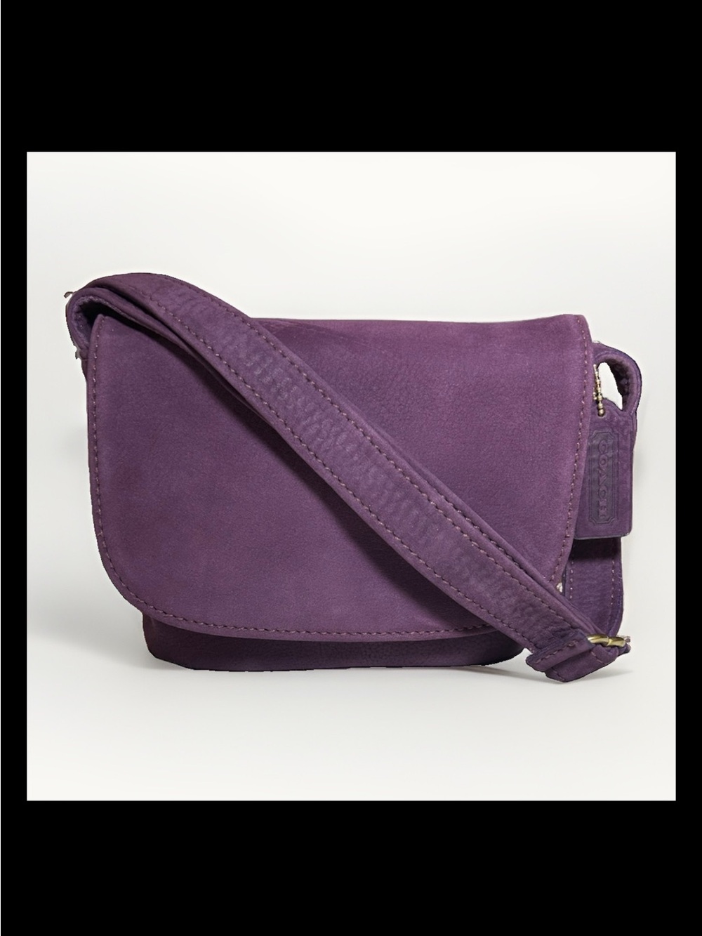 Coach Sonoma Small Flap Bag, Grape Nubuck Leather 1996 (#4946) *Made In The USA*